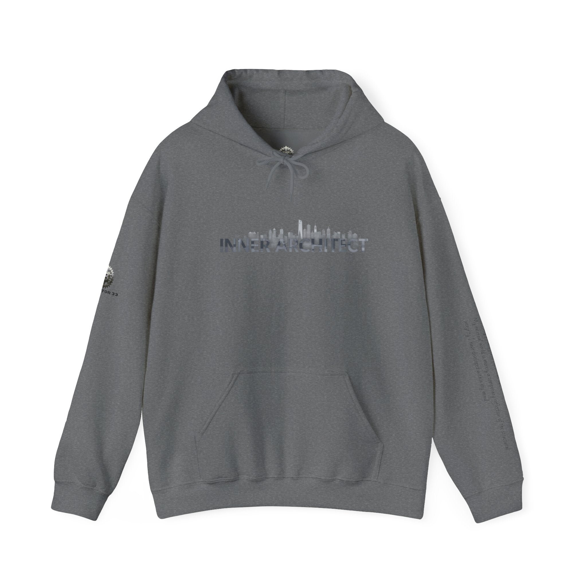 "Inner Architect" Hoodie Sweatshirt- Sleeve Printed Affirmation