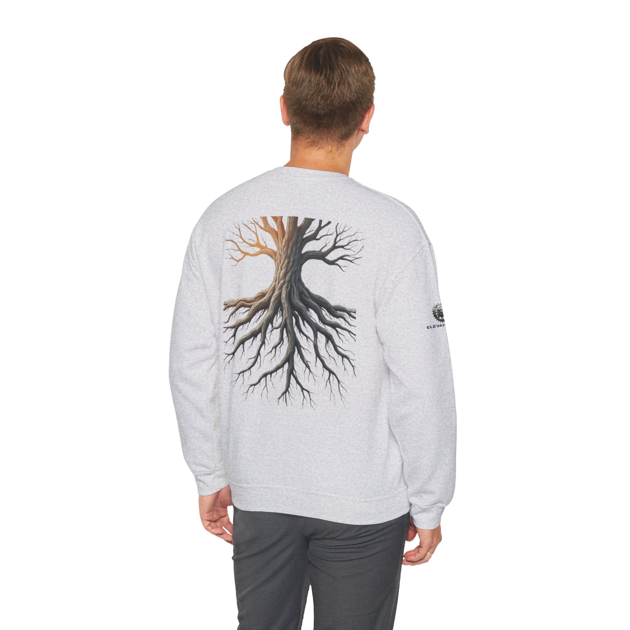 "Solid Roots" Crewneck - Heavyweight Sleeve Print Sweatshirt