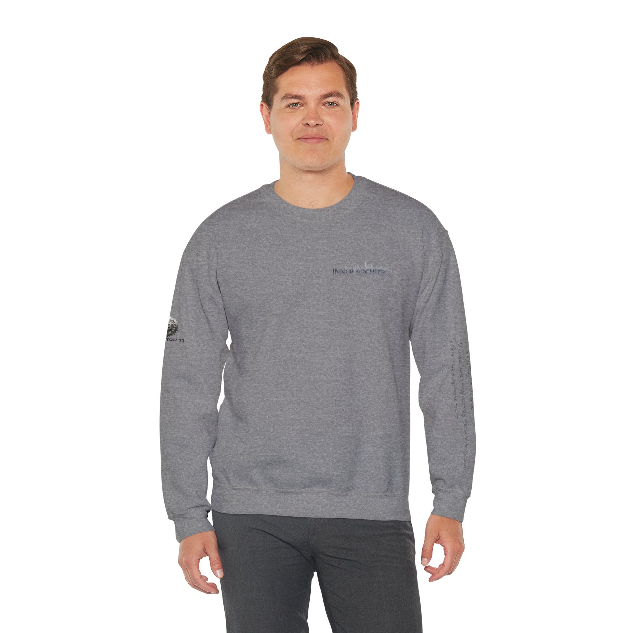 "Inner Architect" Crewneck Sweatshirt- Sleeve Printed Affirmation