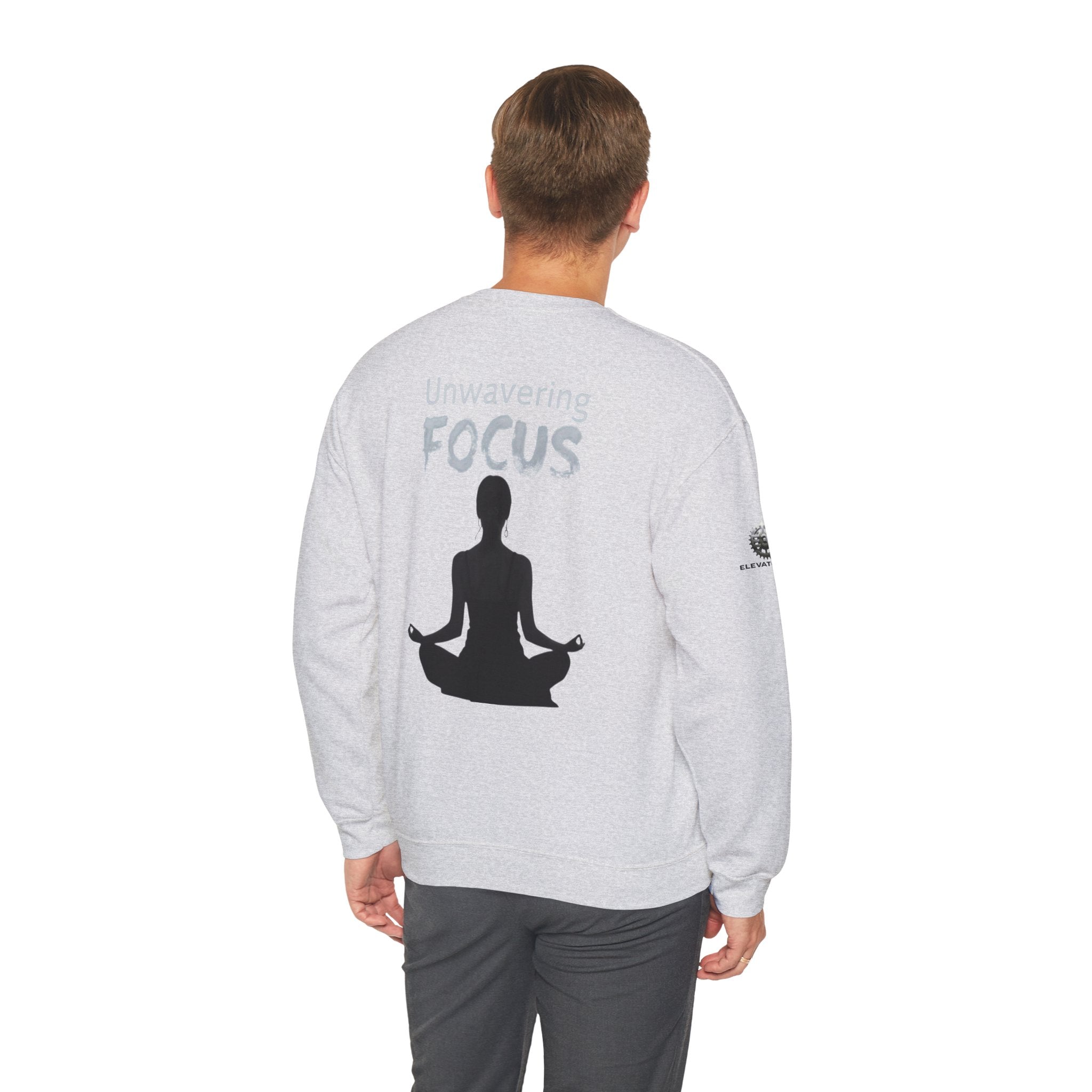 “Unwavering Focus” Crewneck Sweatshirt- Sleeve Print Affirmation
