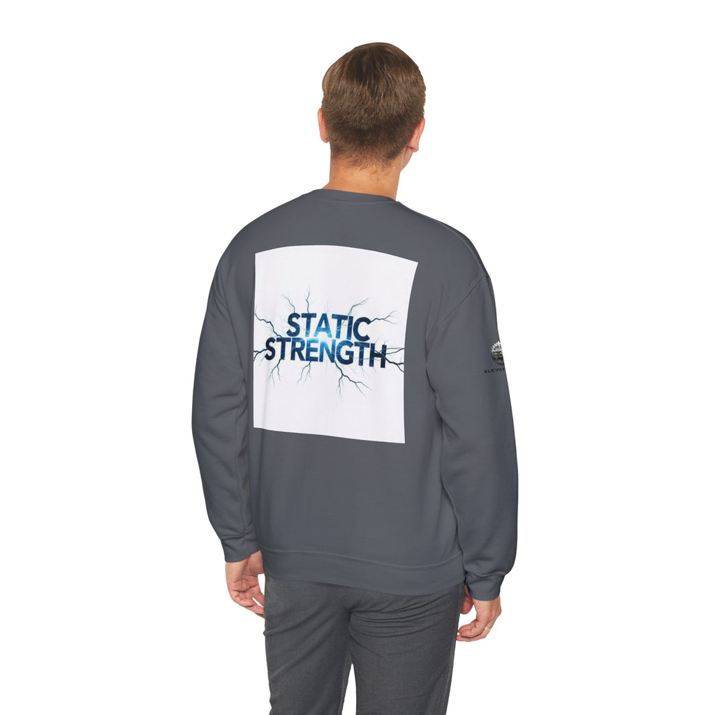 “Static Strength” Crewneck Sweatshirt- Sleeve Print Affirmation