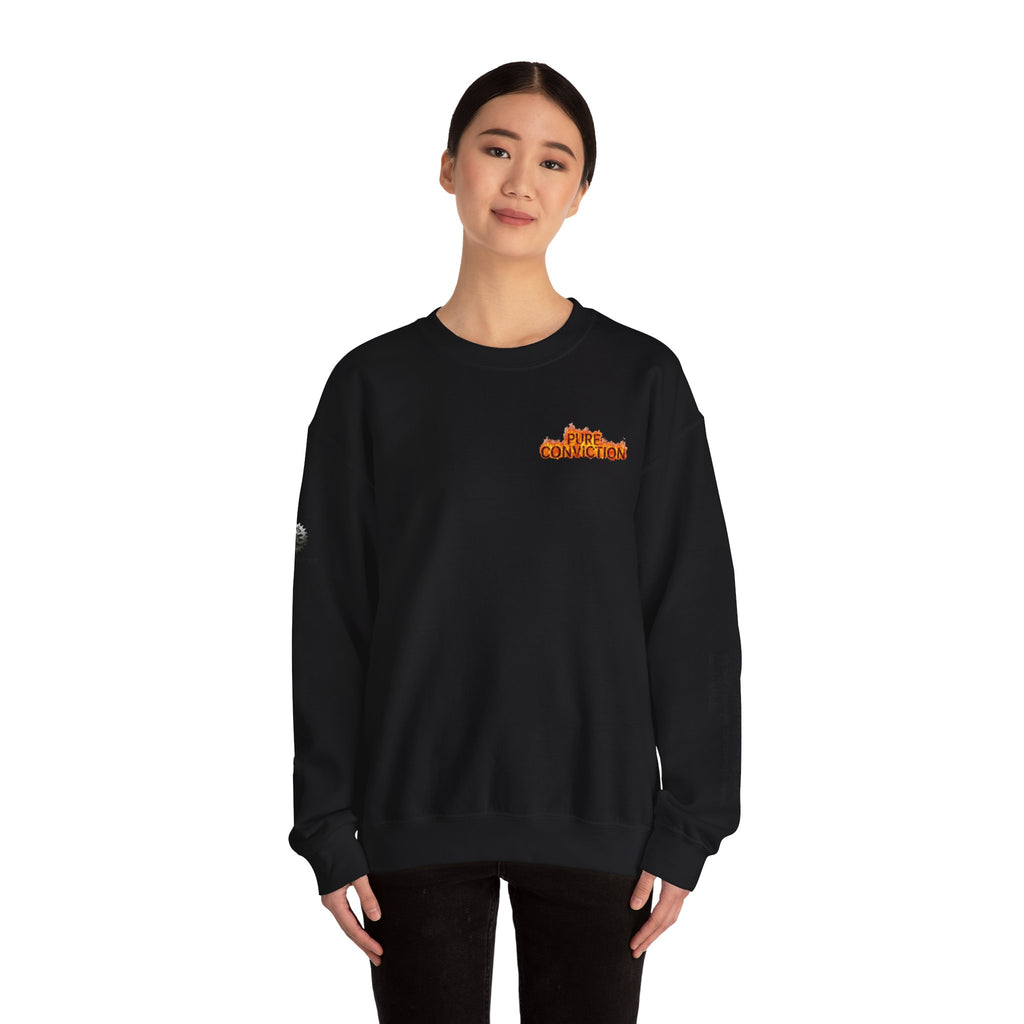 "Pure Conviction” Sweatshirt -Sleeve Print Affirmation