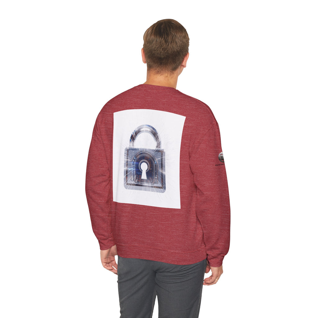 “Source Lock” Crewneck Sweatshirt- Sleeve Print Affirmation