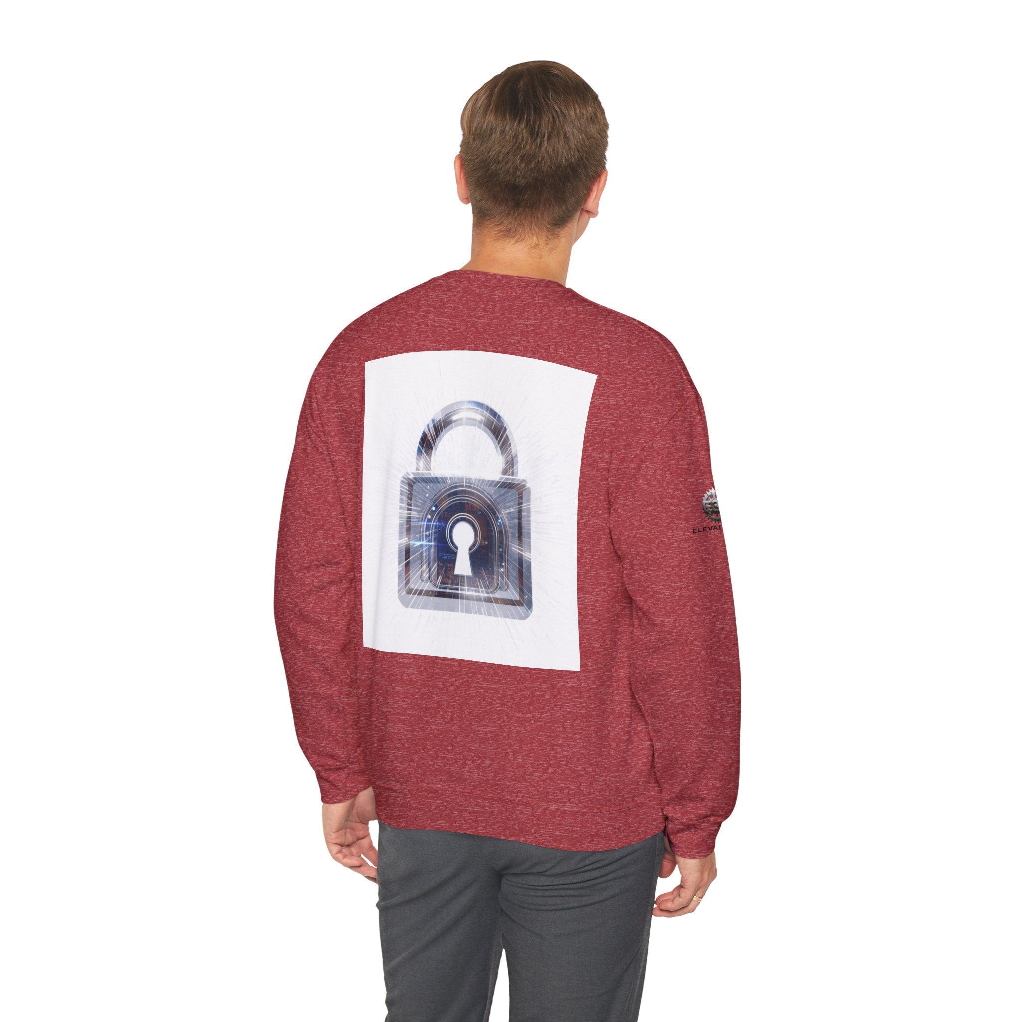 “Source Lock” Crewneck Sweatshirt- Sleeve Print Affirmation