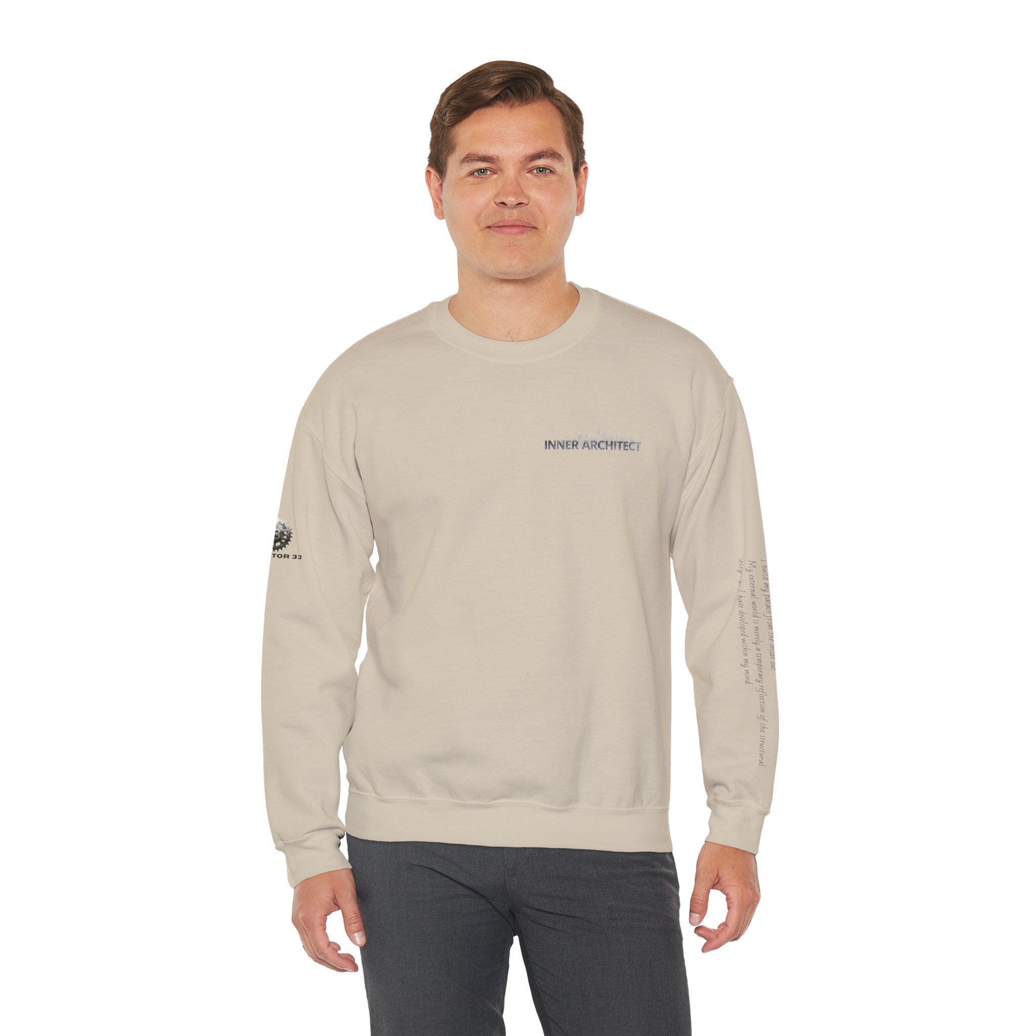 "Inner Architect" Crewneck Sweatshirt- Sleeve Printed Affirmation