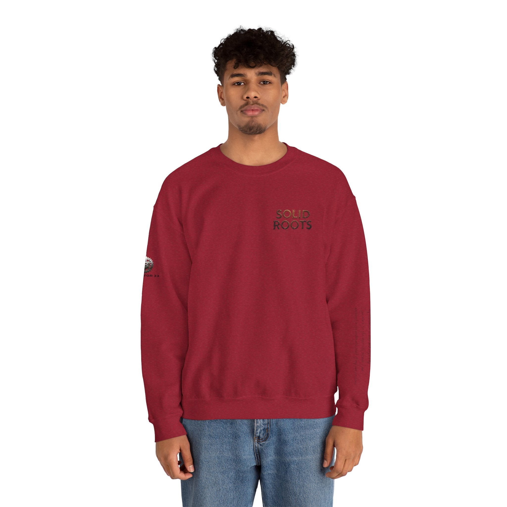 "Solid Roots" Crewneck - Heavyweight Sleeve Print Sweatshirt