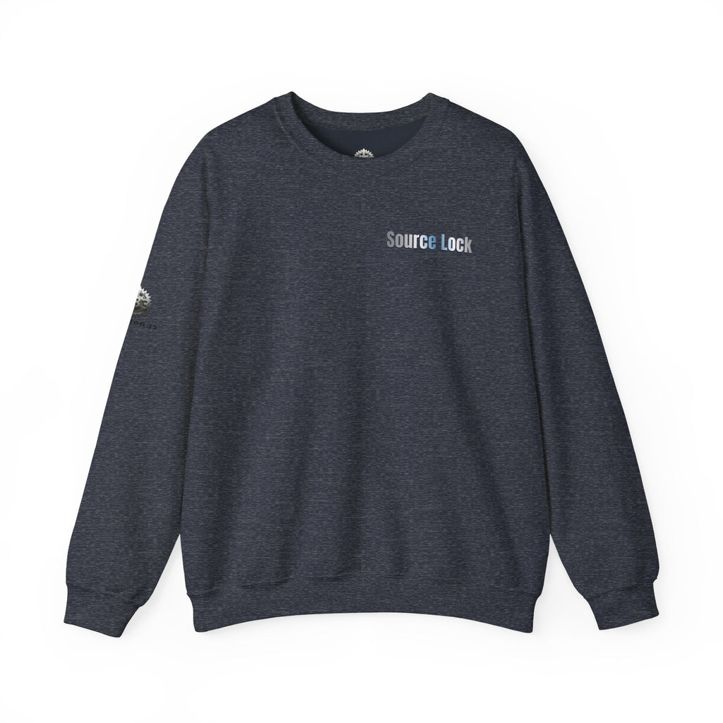 “Source Lock” Crewneck Sweatshirt- Sleeve Print Affirmation