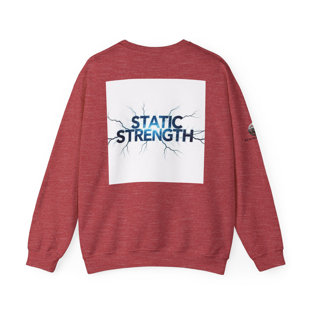 “Static Strength” Crewneck Sweatshirt- Sleeve Print Affirmation