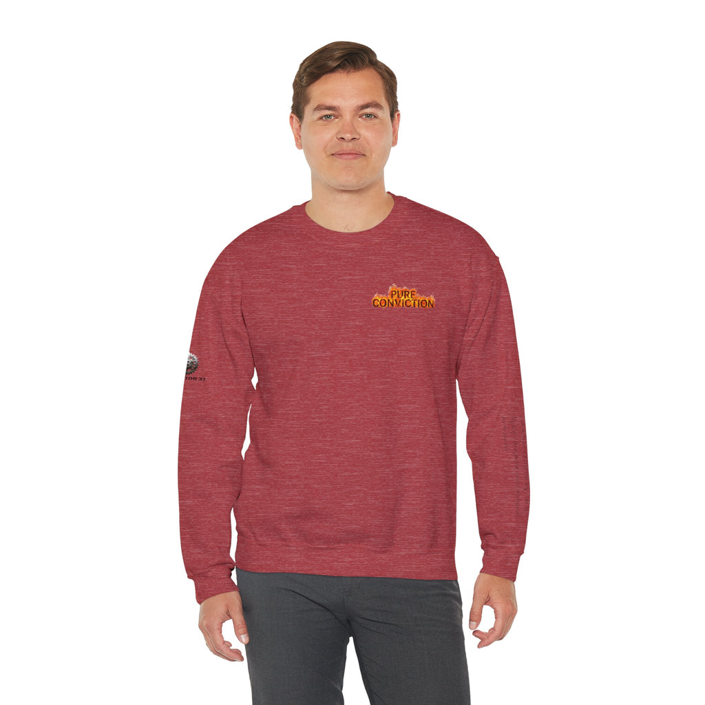 "Pure Conviction” Sweatshirt -Sleeve Print Affirmation