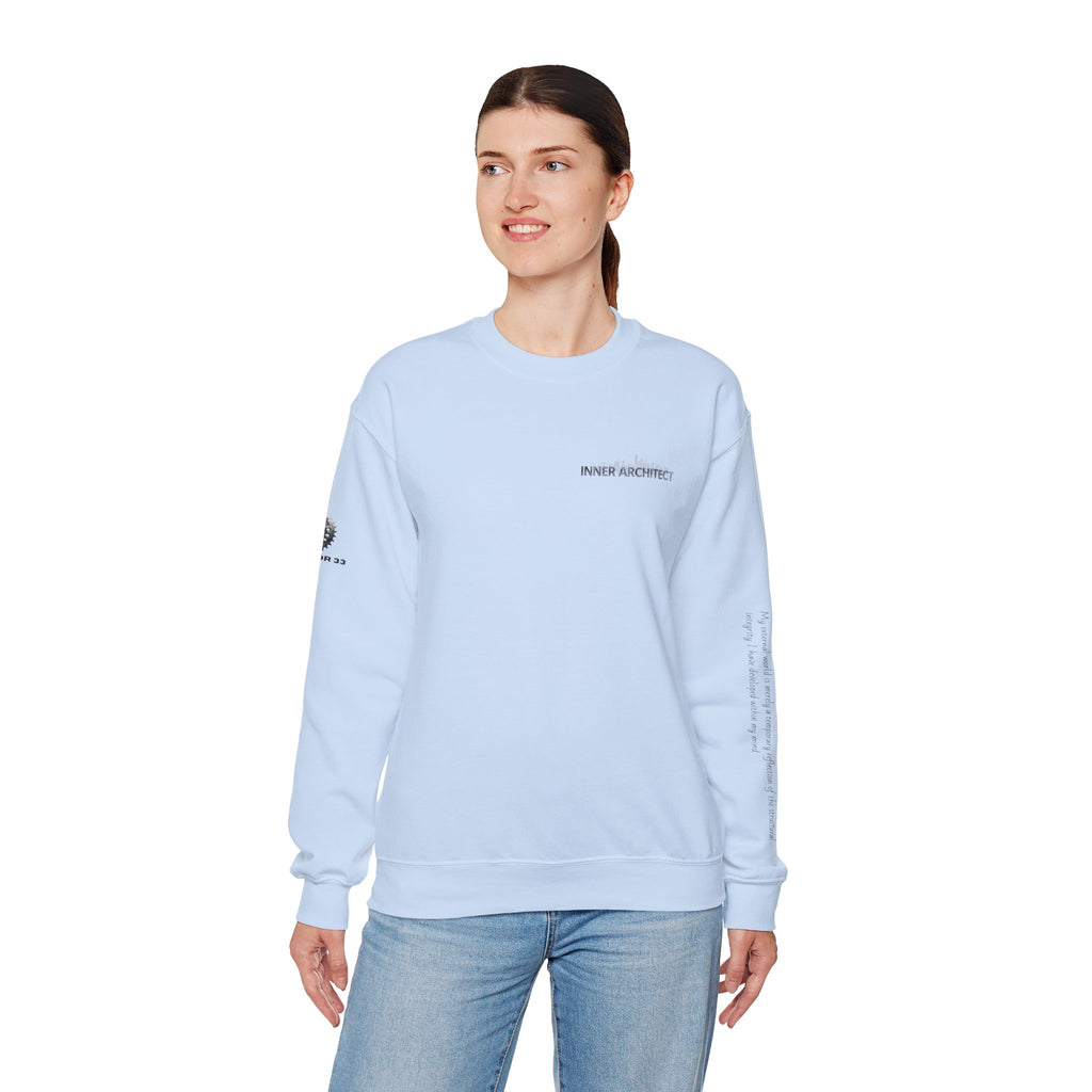 "Inner Architect" Crewneck Sweatshirt- Sleeve Printed Affirmation