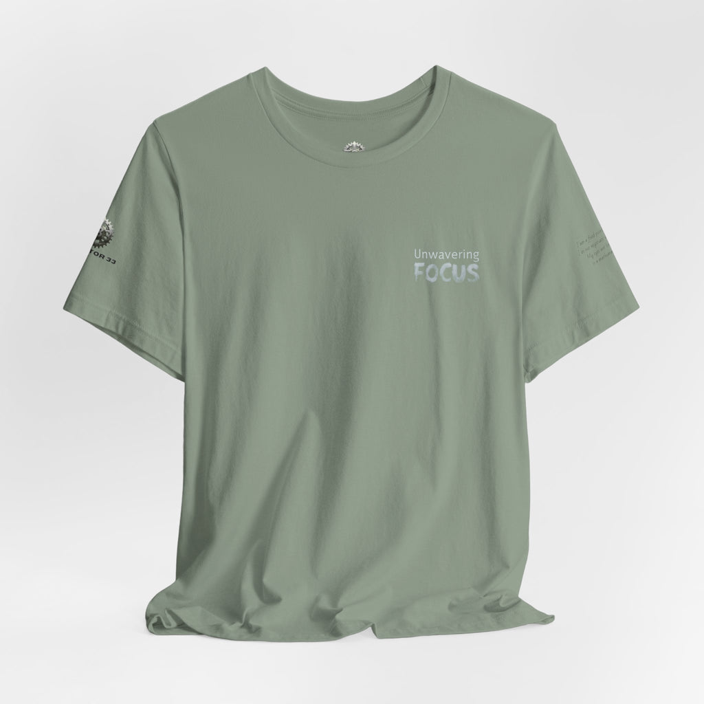 Unwavering Focus Tee — Affirmation Sleeve Graphic T-Shirt