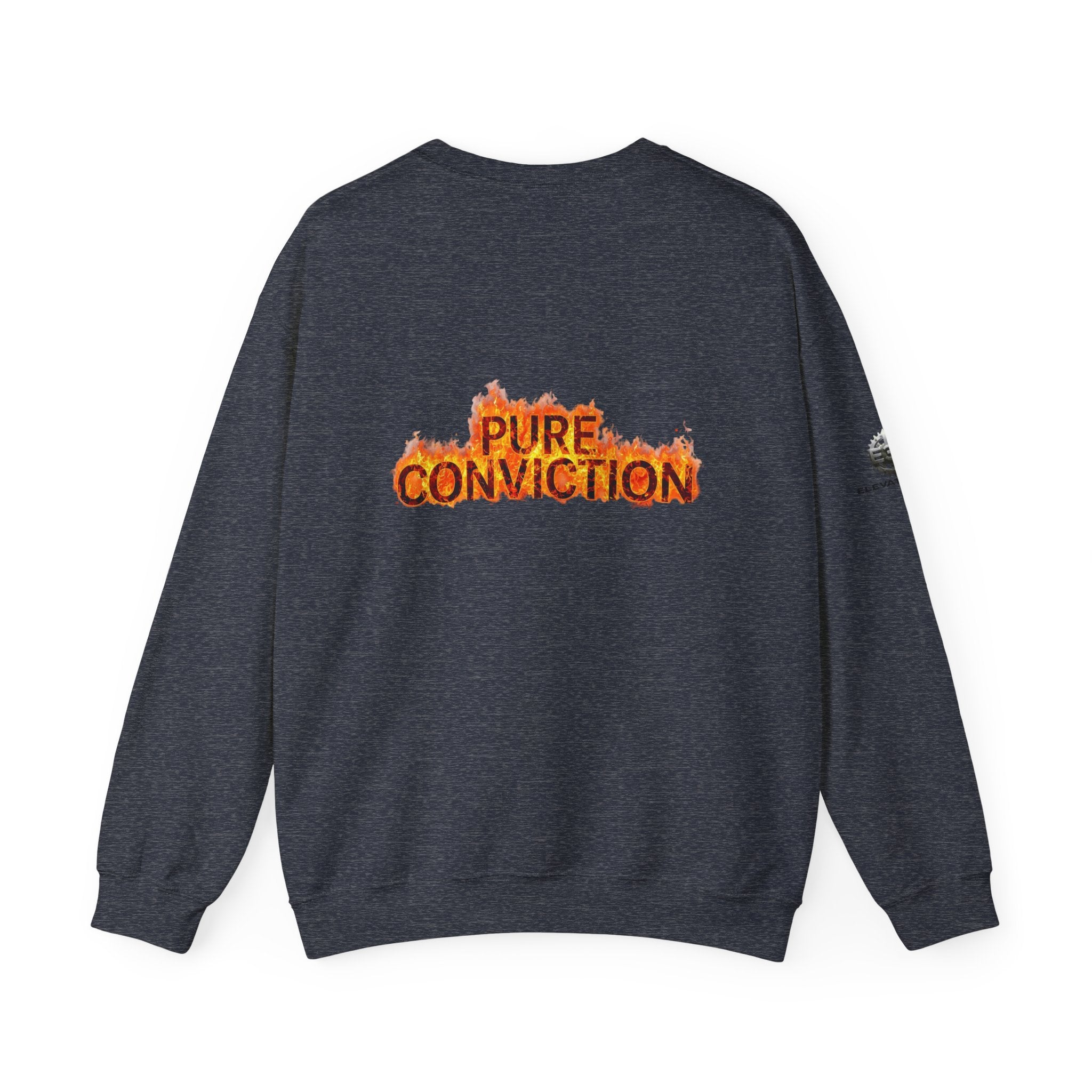 "Pure Conviction” Sweatshirt -Sleeve Print Affirmation