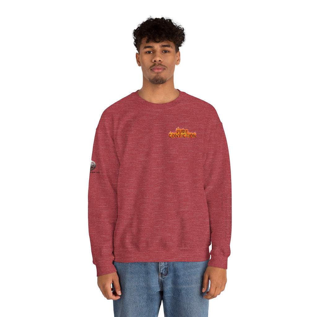 "Pure Conviction” Sweatshirt -Sleeve Print Affirmation