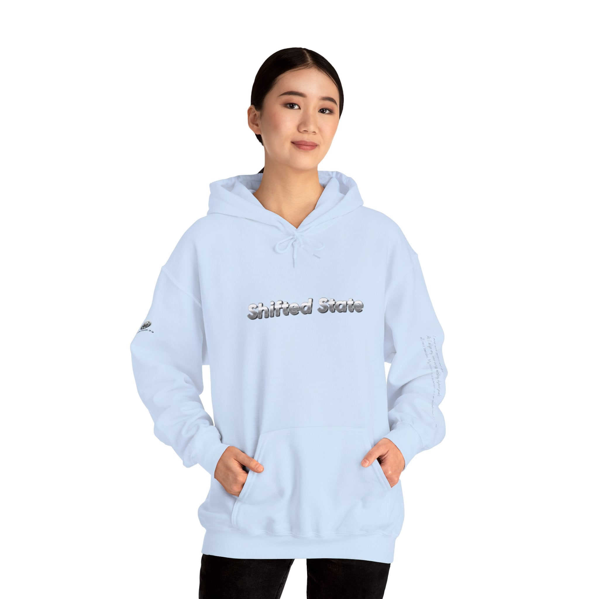 “Shifted State” Hoodie- Sleeve Print Affirmation