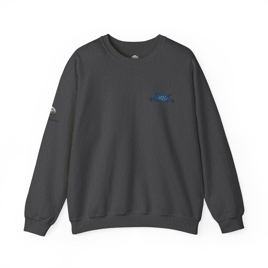 “Static Strength” Crewneck Sweatshirt- Sleeve Print Affirmation
