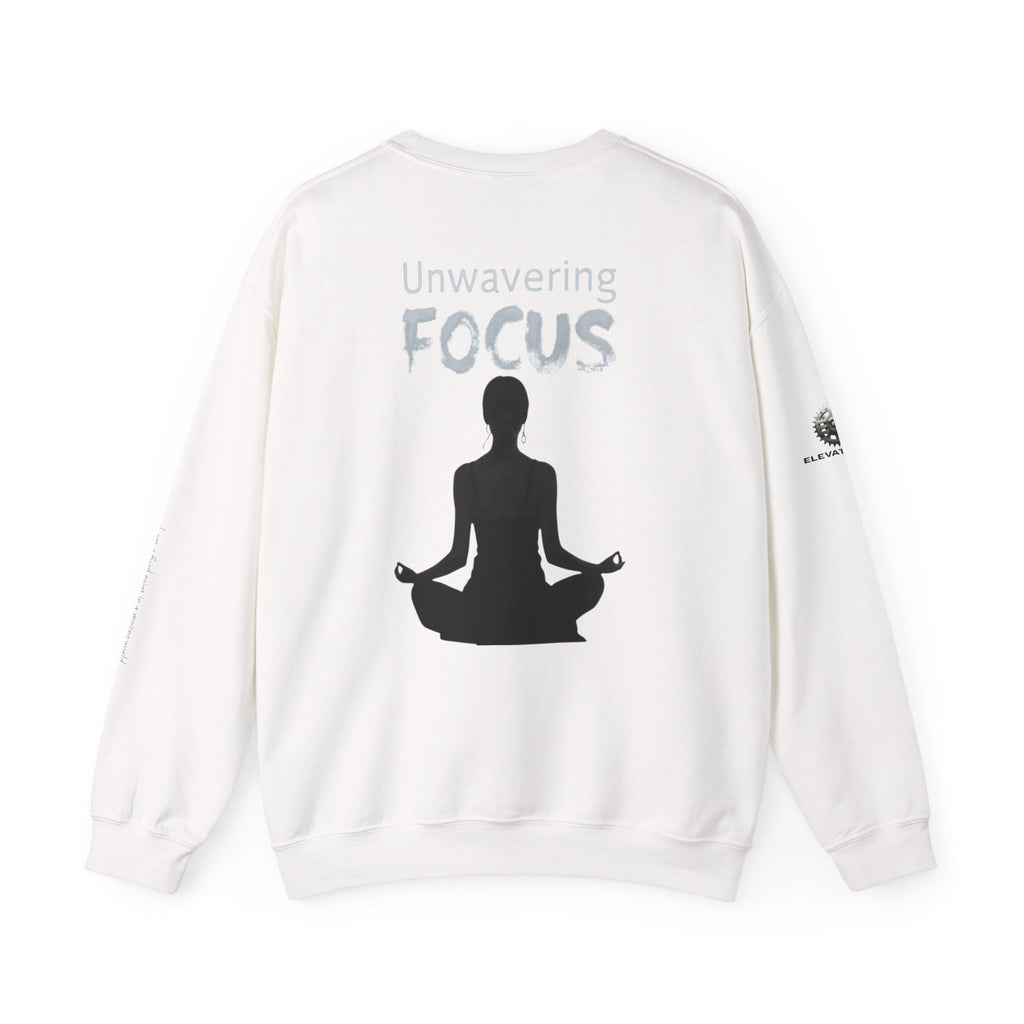 “Unwavering Focus” Crewneck Sweatshirt- Sleeve Print Affirmation