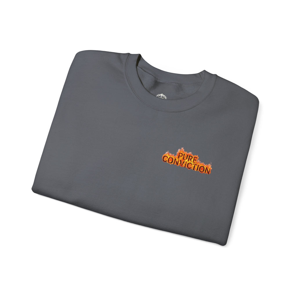"Pure Conviction” Sweatshirt -Sleeve Print Affirmation