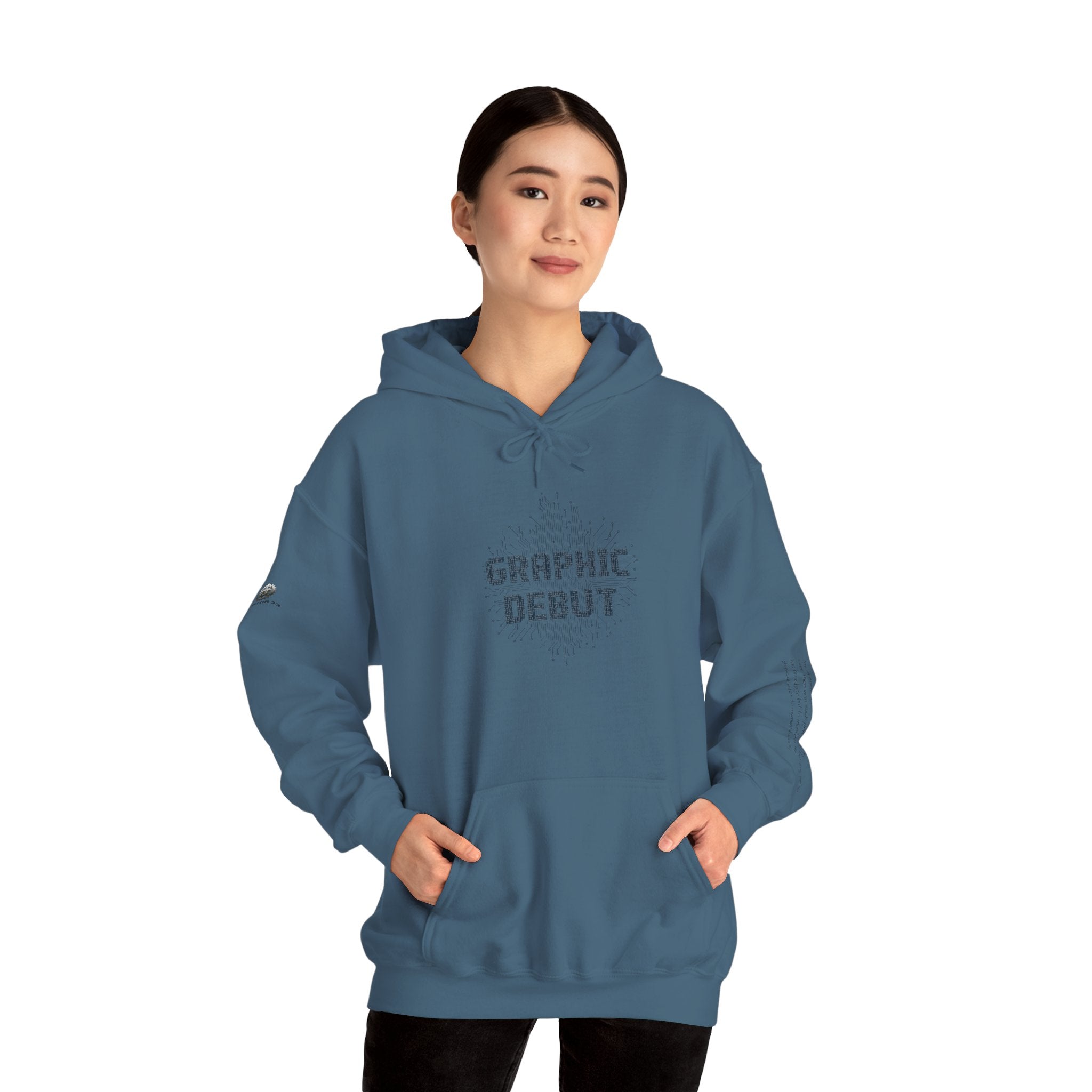 “Graphic Debut” Hoodie- Sleeve Printed Affirmation