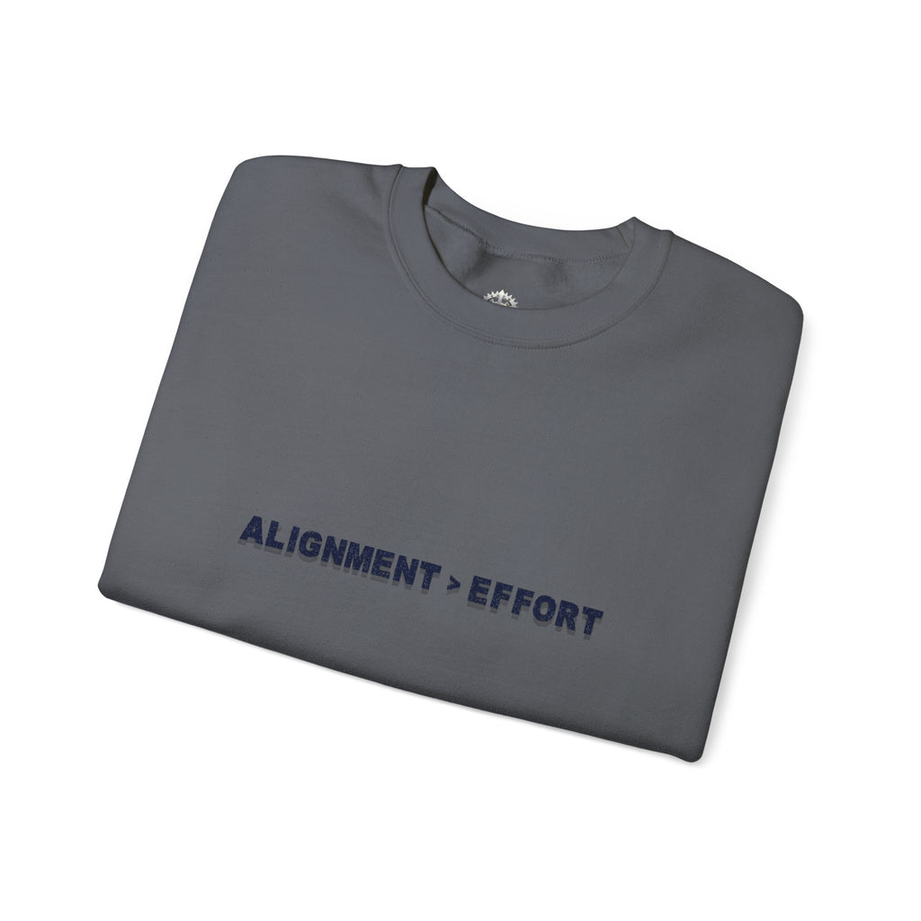 “Alignment > Effort” Crewneck Sweatshirt- Sleeve Print Affirmation
