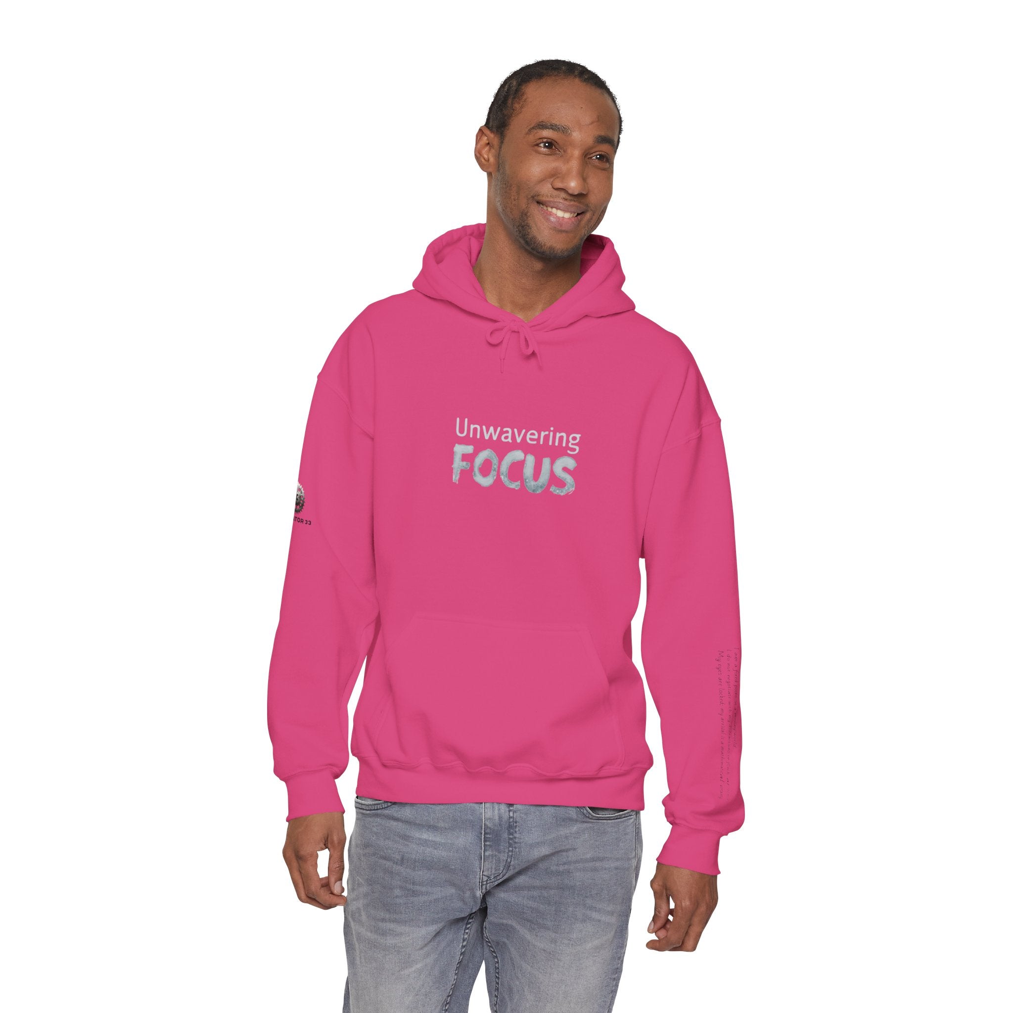 “Unwavering Focus” Hoodie- Sleeve Print Affirmation