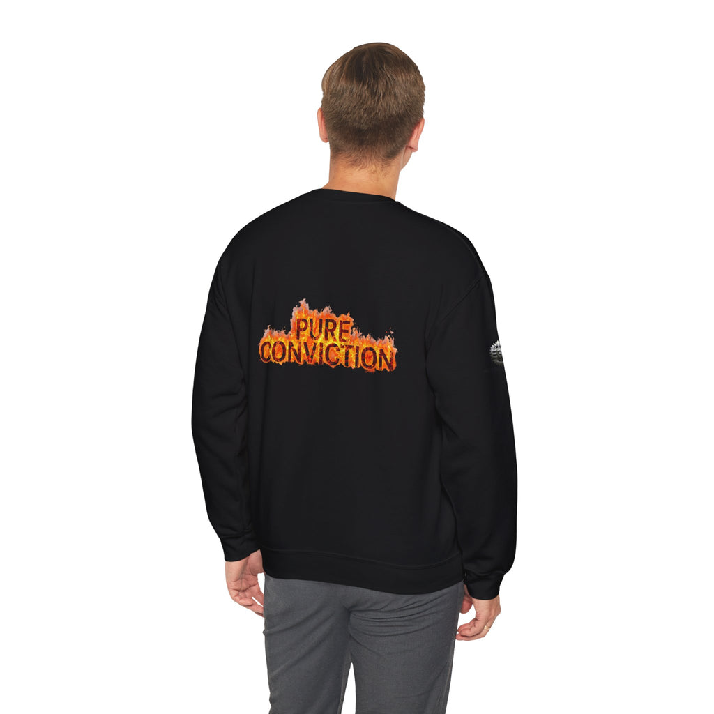 "Pure Conviction” Sweatshirt -Sleeve Print Affirmation
