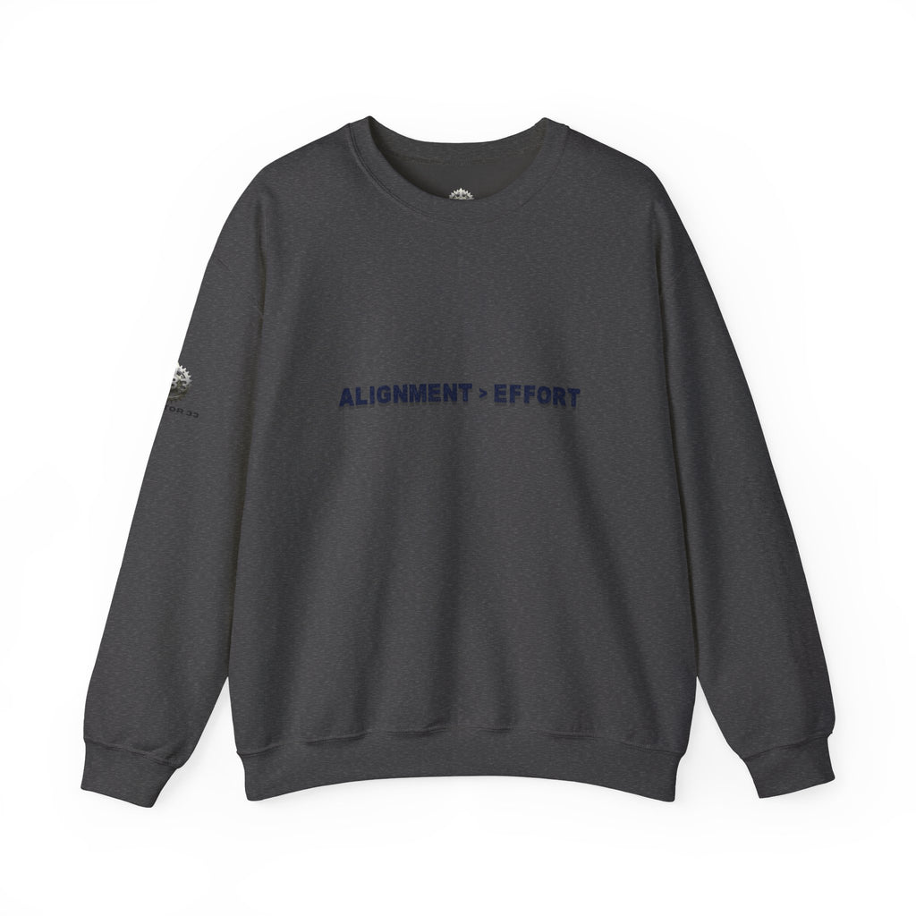 “Alignment > Effort” Crewneck Sweatshirt- Sleeve Print Affirmation