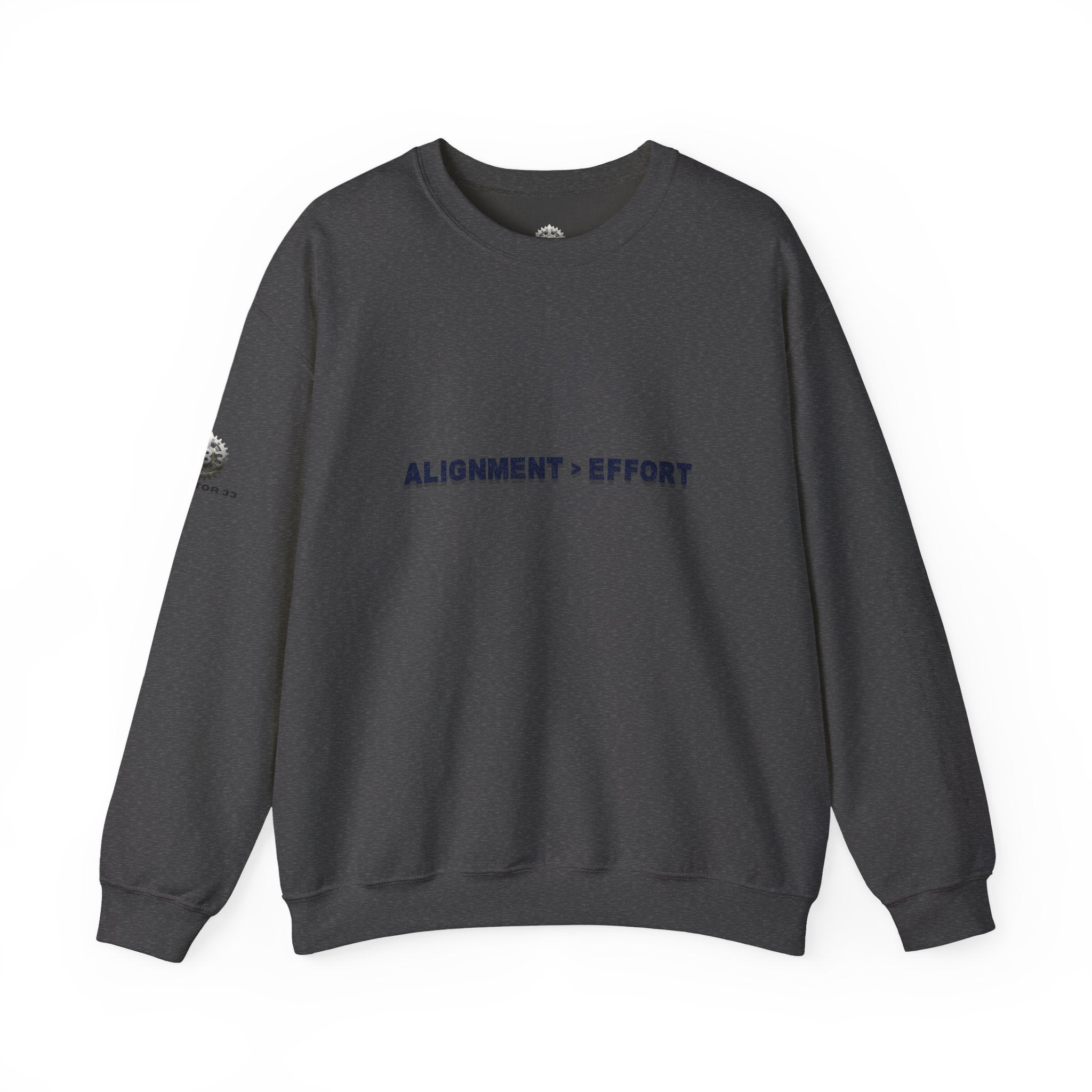 “Alignment > Effort” Crewneck Sweatshirt- Sleeve Print Affirmation