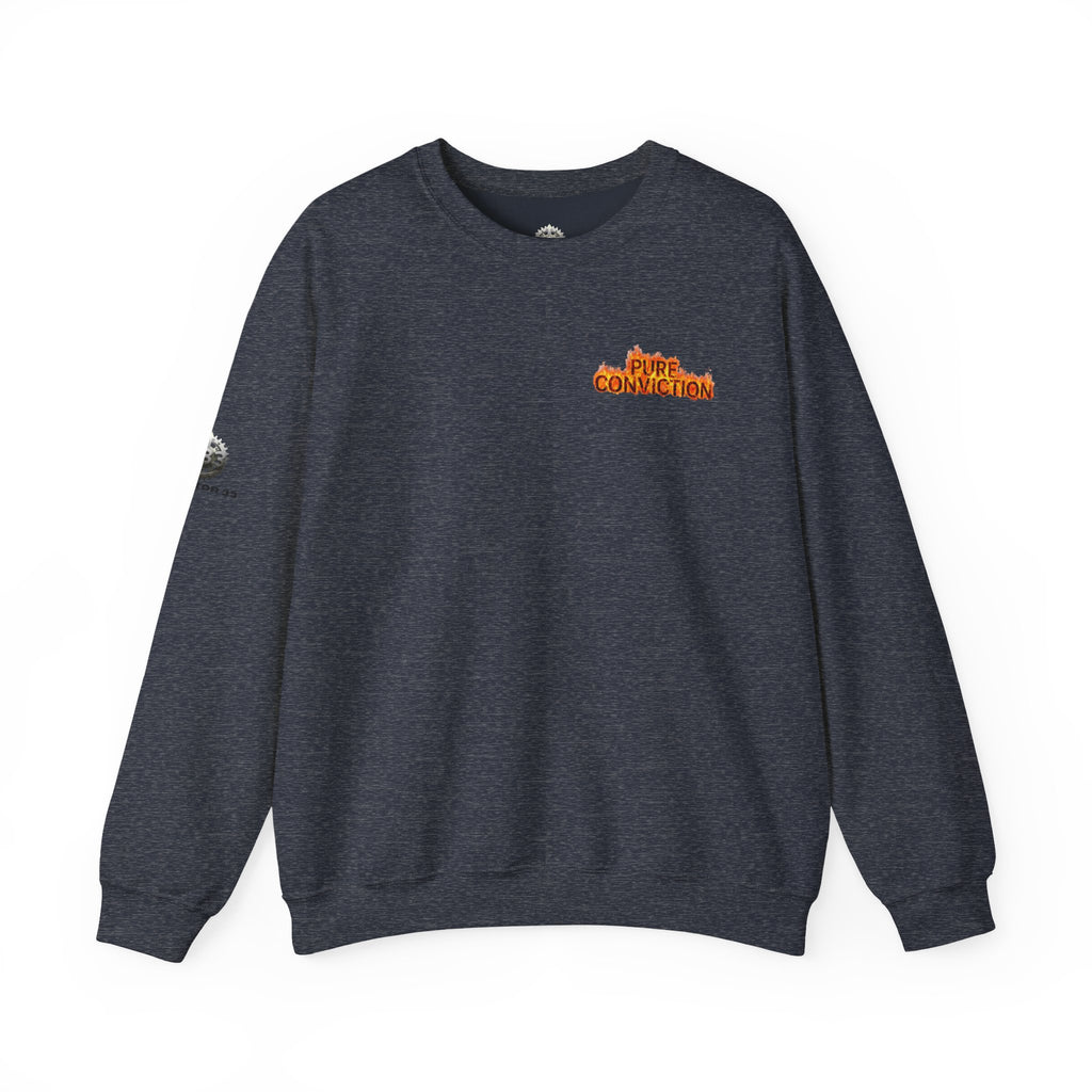 "Pure Conviction” Sweatshirt -Sleeve Print Affirmation