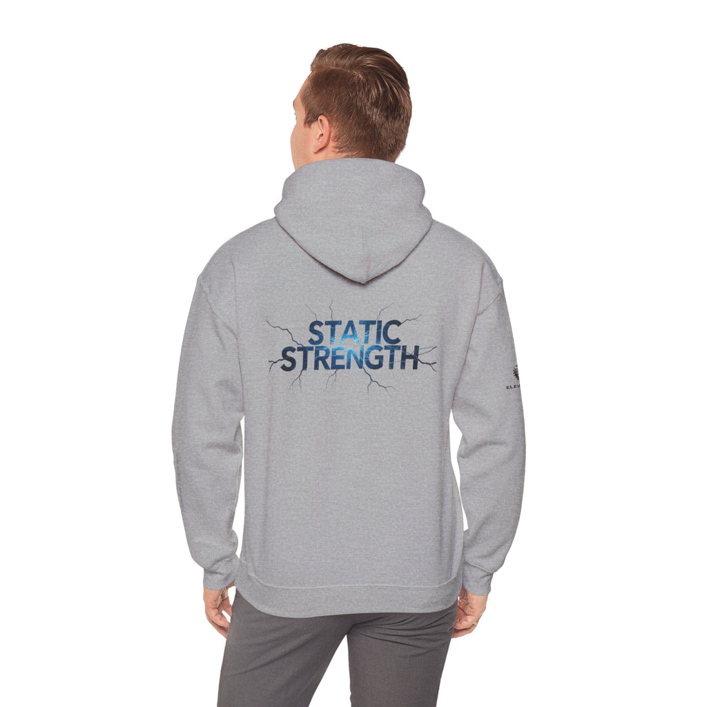 “Static Strength” Hoodie Sweatshirt- Sleeve Print Affirmation