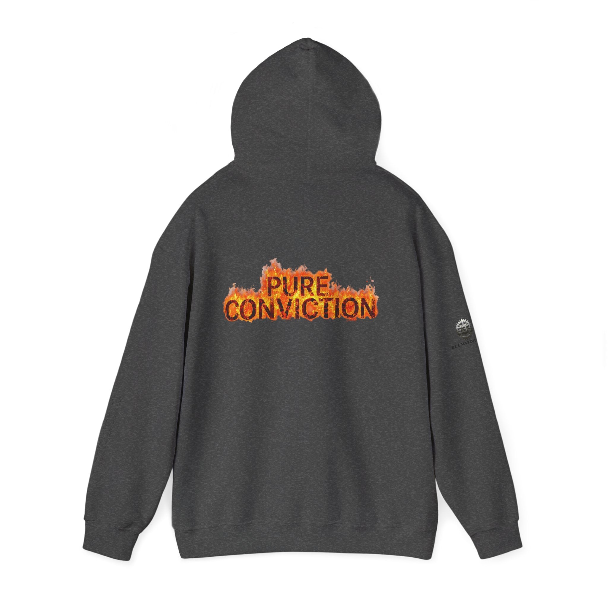 "Pure Conviction" Hoodie  - Sleeve Print Affirmation