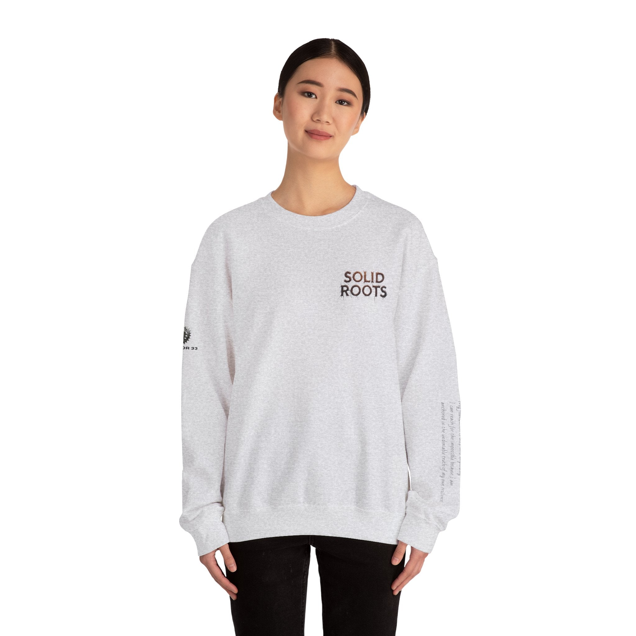 "Solid Roots" Crewneck - Heavyweight Sleeve Print Sweatshirt