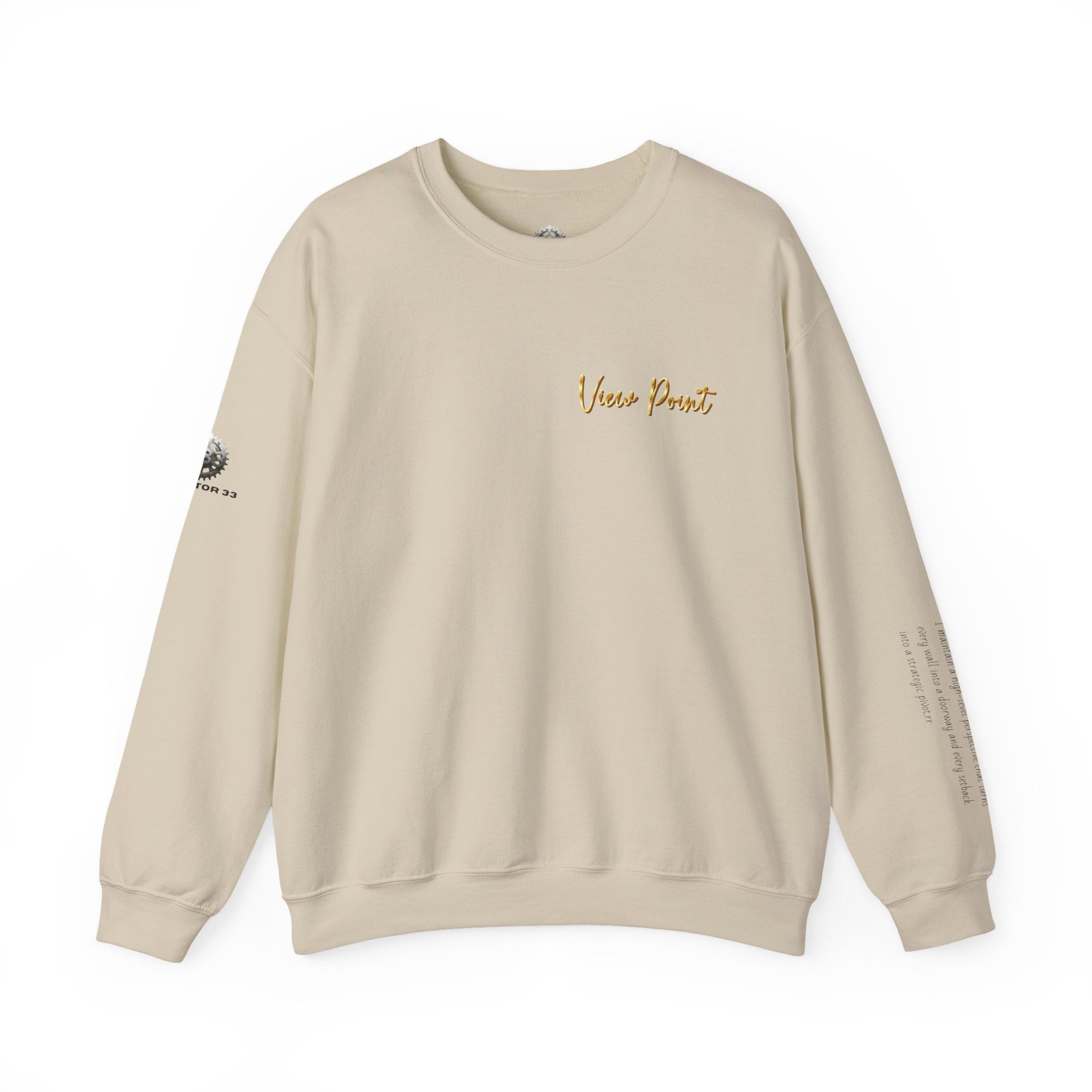 "View Point" Crewneck - Heavyweight Sleeve Print Sweatshirt