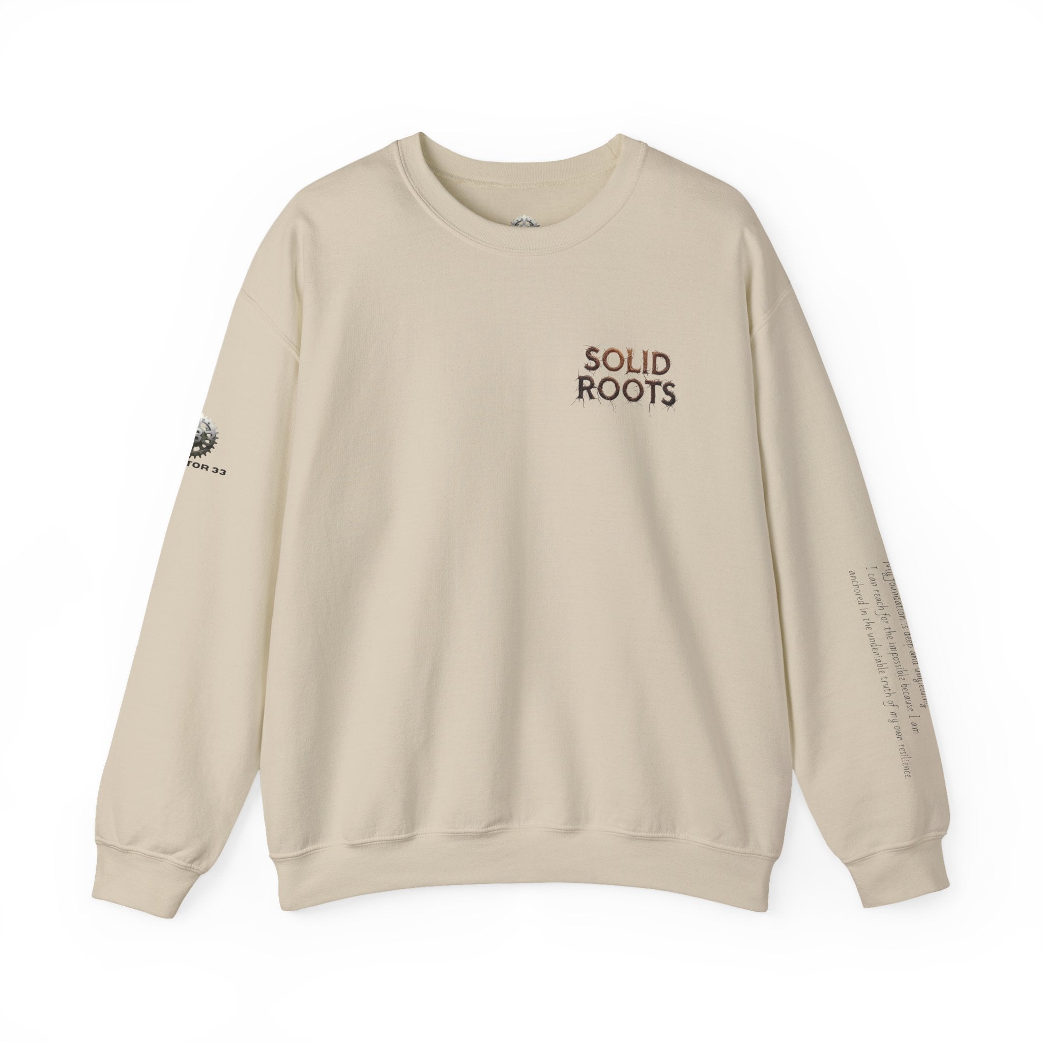 "Solid Roots" Crewneck - Heavyweight Sleeve Print Sweatshirt