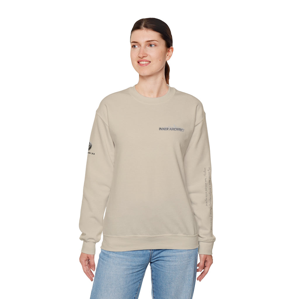 "Inner Architect" Crewneck Sweatshirt- Sleeve Printed Affirmation