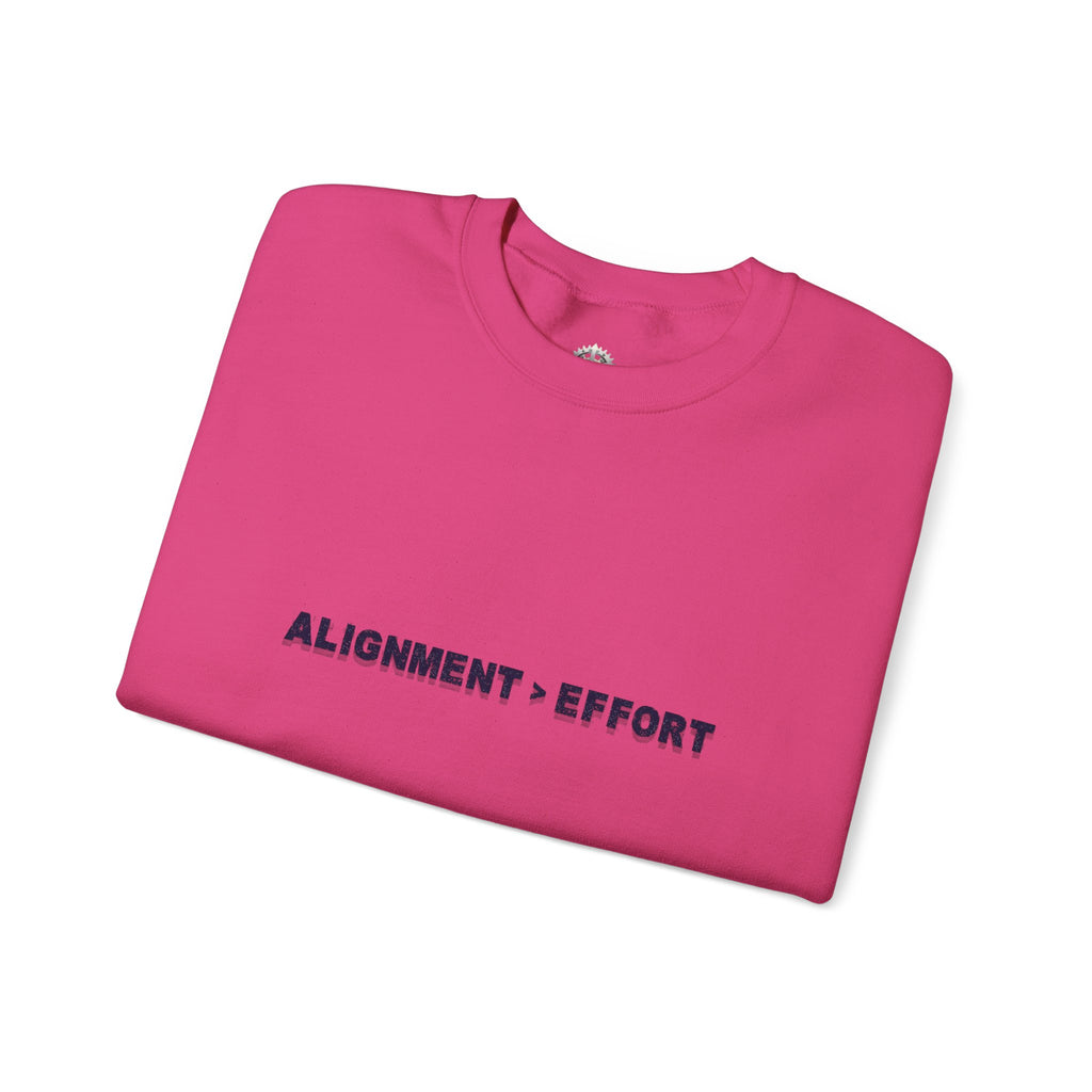 “Alignment > Effort” Crewneck Sweatshirt- Sleeve Print Affirmation