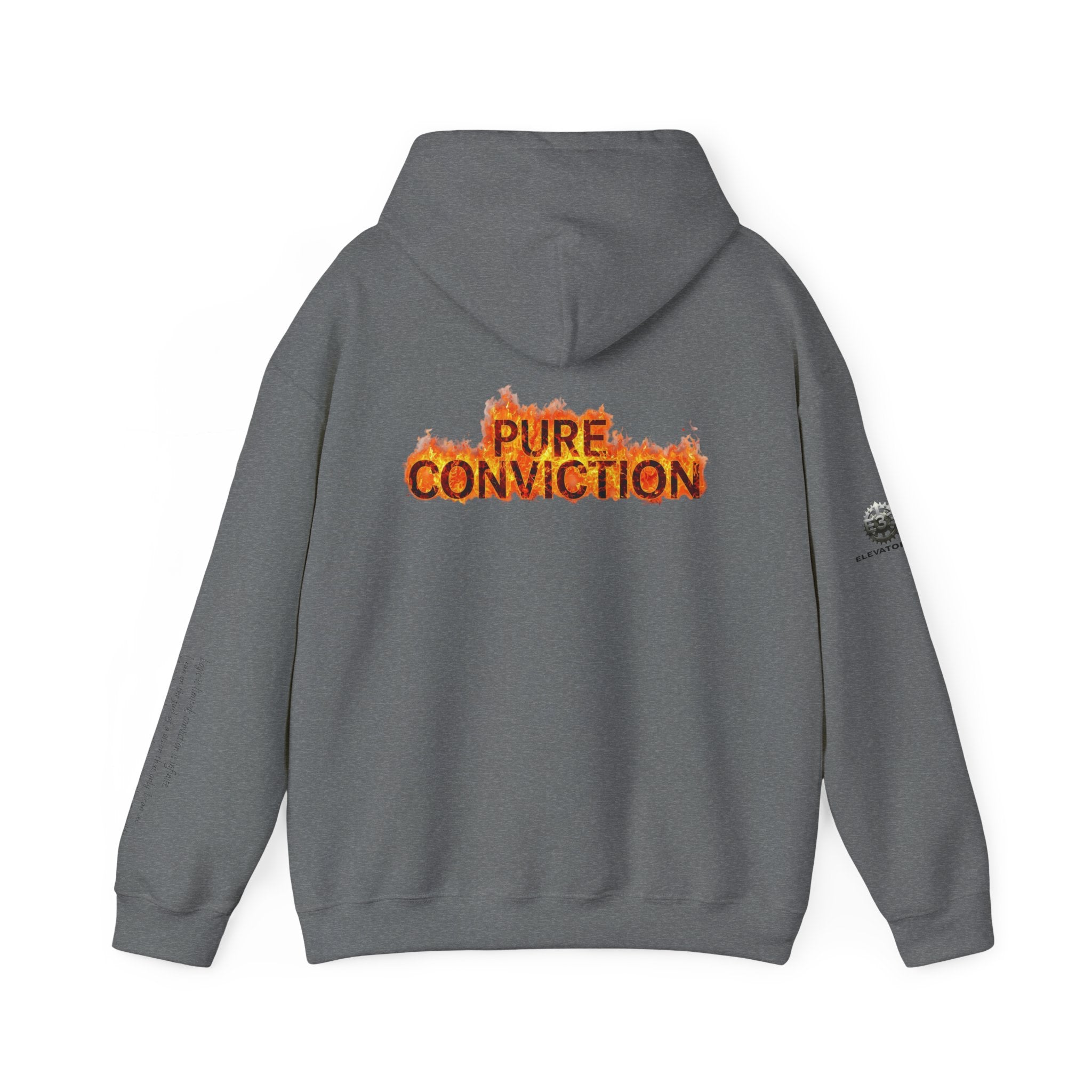 "Pure Conviction" Hoodie  - Sleeve Print Affirmation