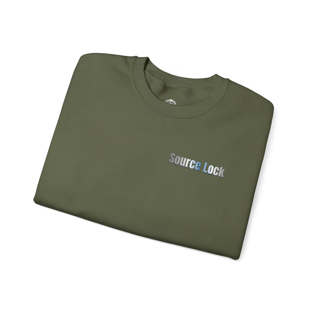“Source Lock” Crewneck Sweatshirt- Sleeve Print Affirmation