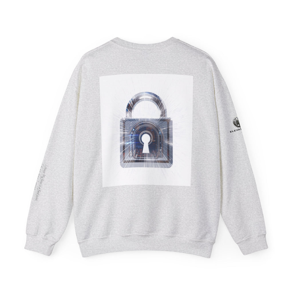 “Source Lock” Crewneck Sweatshirt- Sleeve Print Affirmation