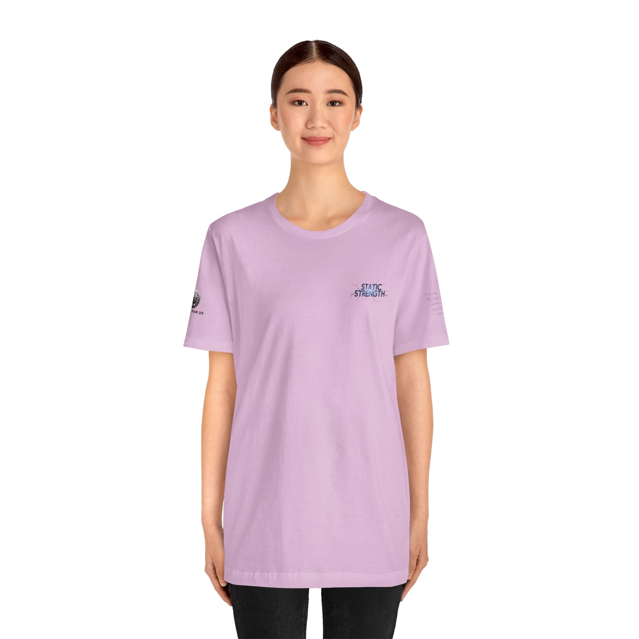 Static Strength T-Shirt — 'In the chaos, I am unmoving' Motivational Tee