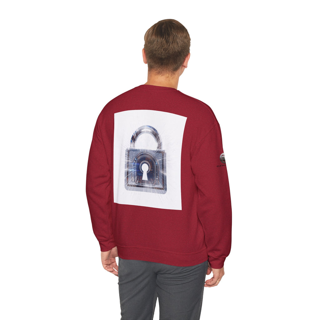 “Source Lock” Crewneck Sweatshirt- Sleeve Print Affirmation