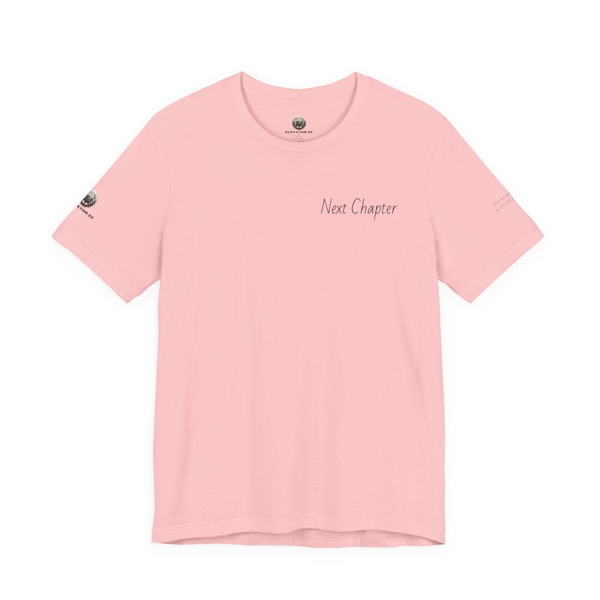 Next Chapter affirmation tee | Graphic open book back, inspirational sleeve text