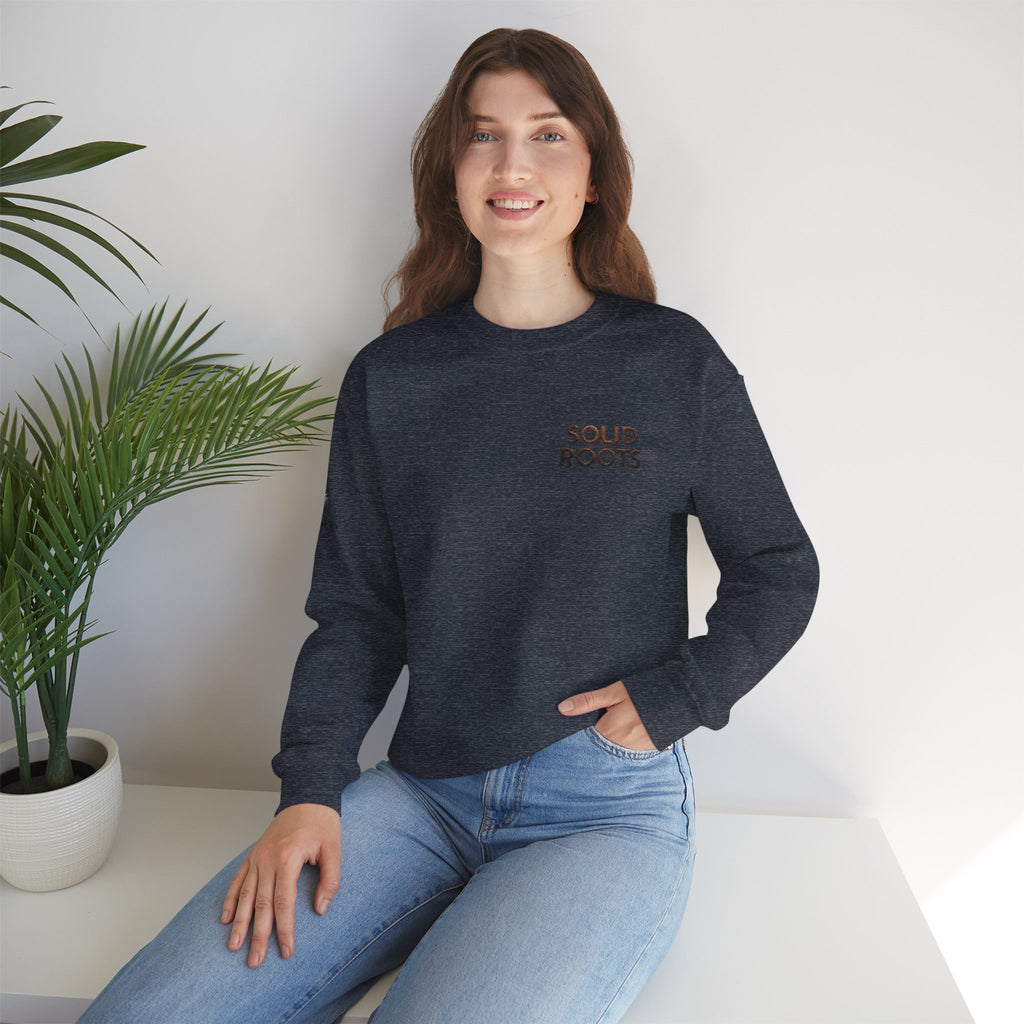 "Solid Roots" Crewneck - Heavyweight Sleeve Print Sweatshirt