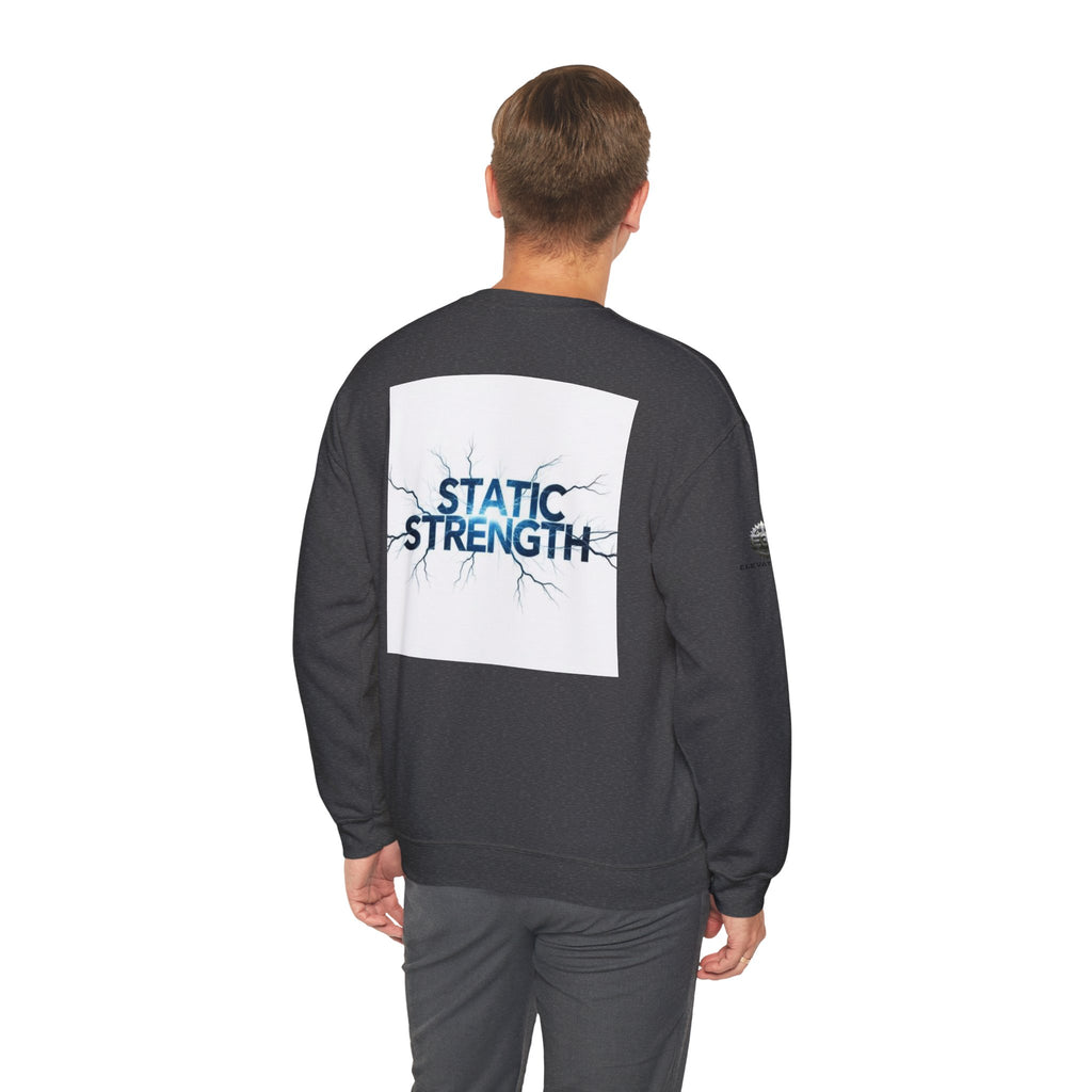 “Static Strength” Crewneck Sweatshirt- Sleeve Print Affirmation