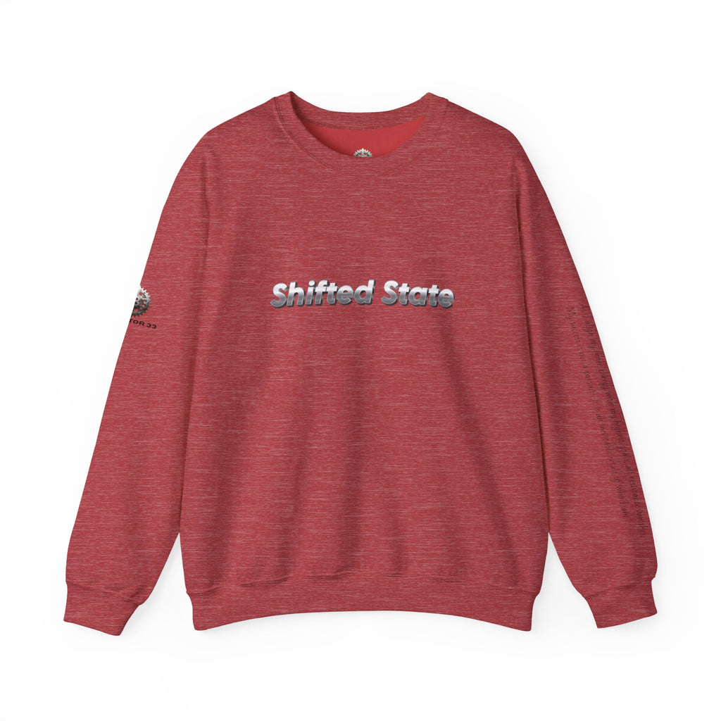 “Shifted State” Crewneck Sweatshirt- Sleeve Print Affirmation