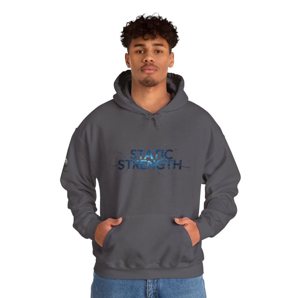 “Static Strength” Hoodie Sweatshirt- Sleeve Print Affirmation