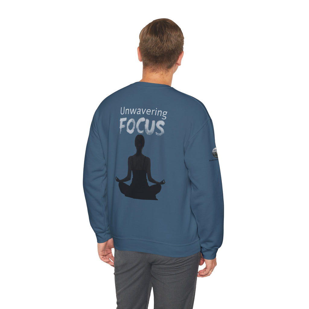 “Unwavering Focus” Crewneck Sweatshirt- Sleeve Print Affirmation