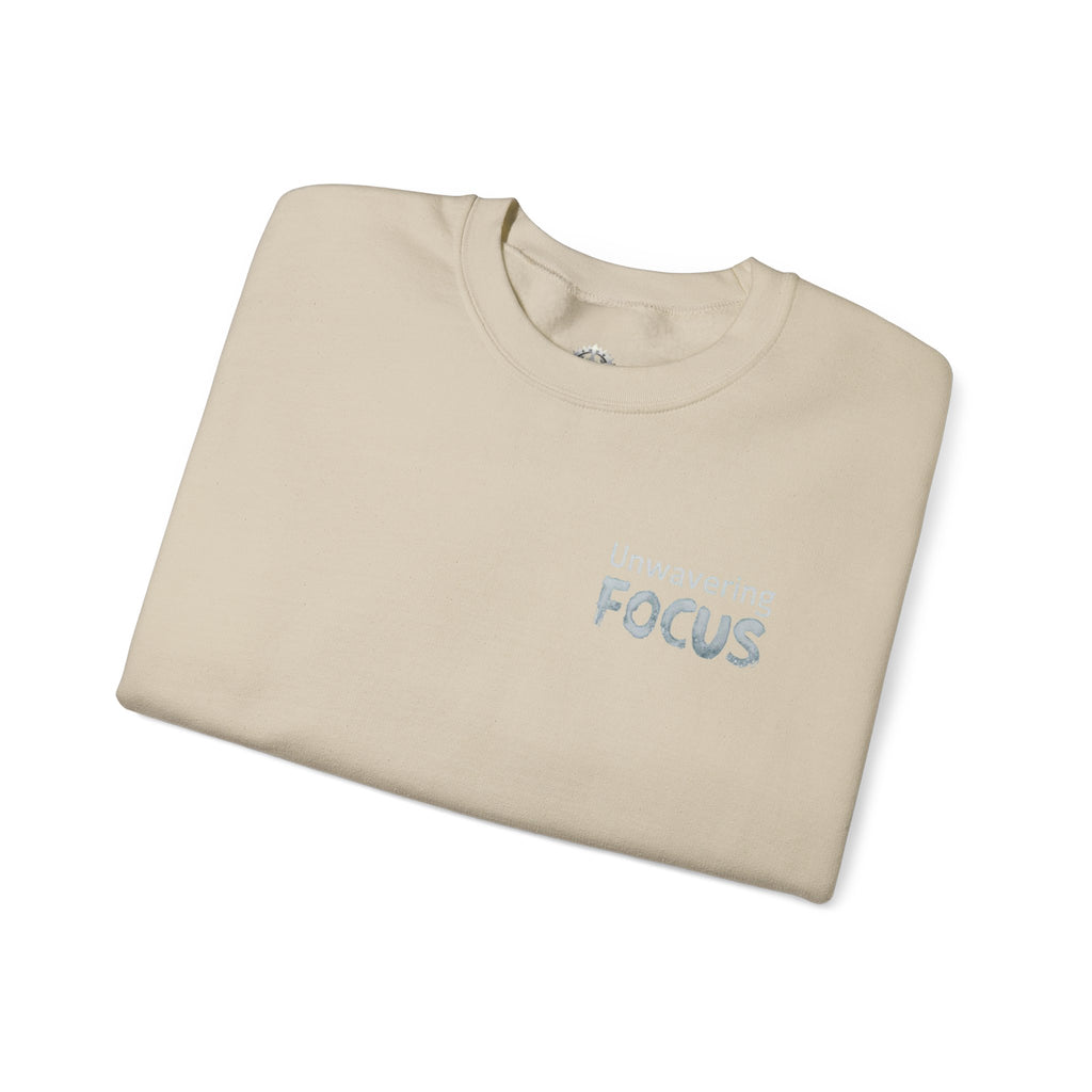 “Unwavering Focus” Crewneck Sweatshirt- Sleeve Print Affirmation