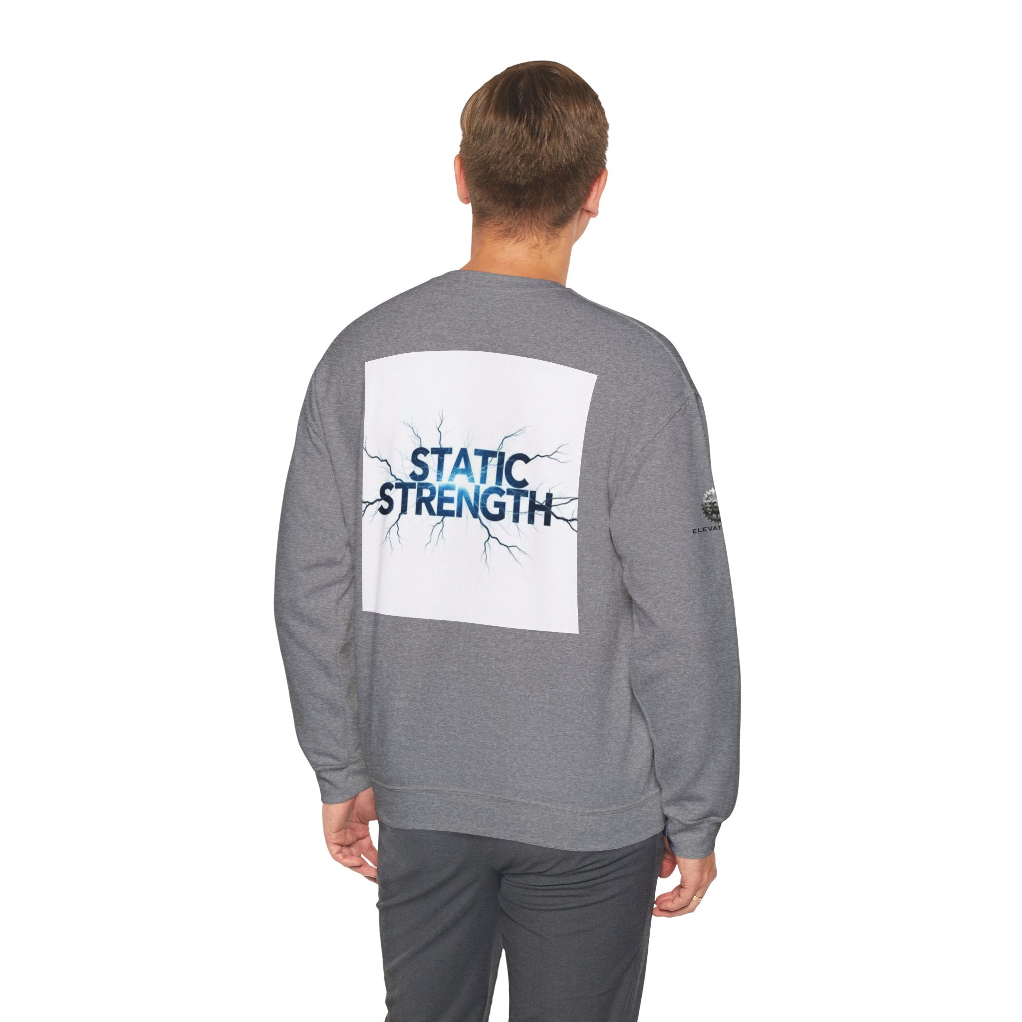 “Static Strength” Crewneck Sweatshirt- Sleeve Print Affirmation