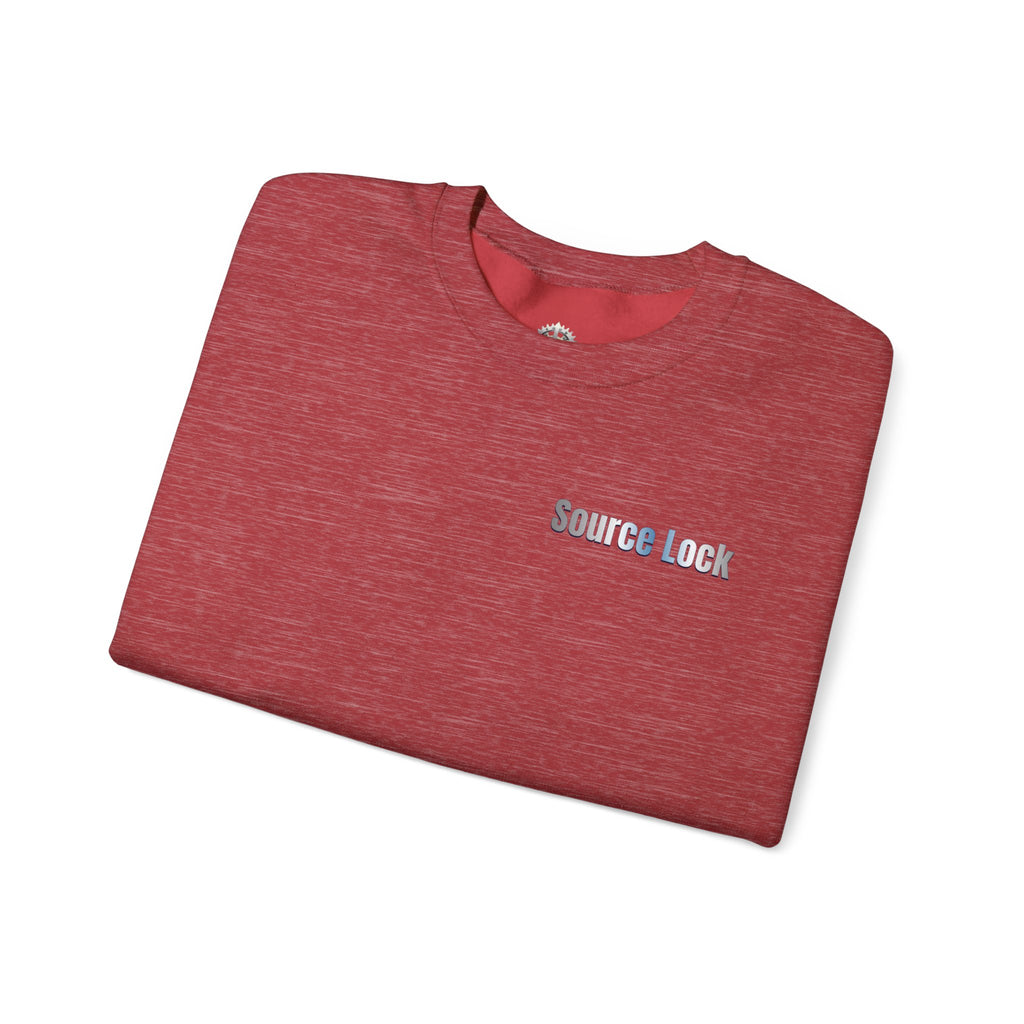 “Source Lock” Crewneck Sweatshirt- Sleeve Print Affirmation