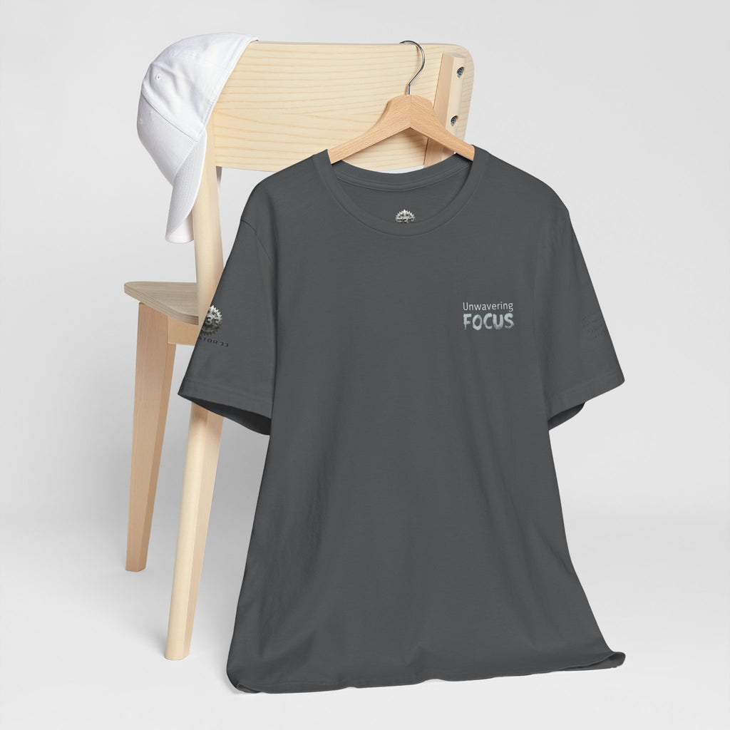 Unwavering Focus Tee — Affirmation Sleeve Graphic T-Shirt